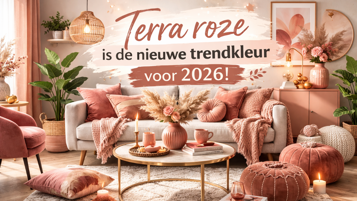 Terra roze is de nieuwe trendkleur voor 2026!